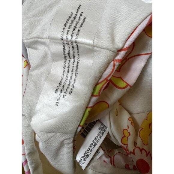 Barbie Monokini SIZE L One-Piece Swimsuit‎ White Multicolored Flowers Beach Cute - Picture 4 of 6